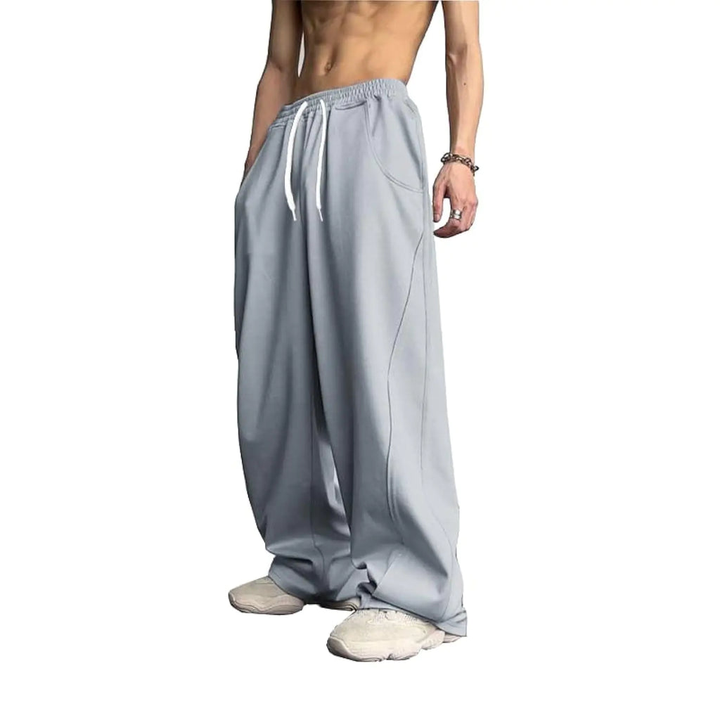 Casual Loose Baggy Joggers with Pockets Light Grey