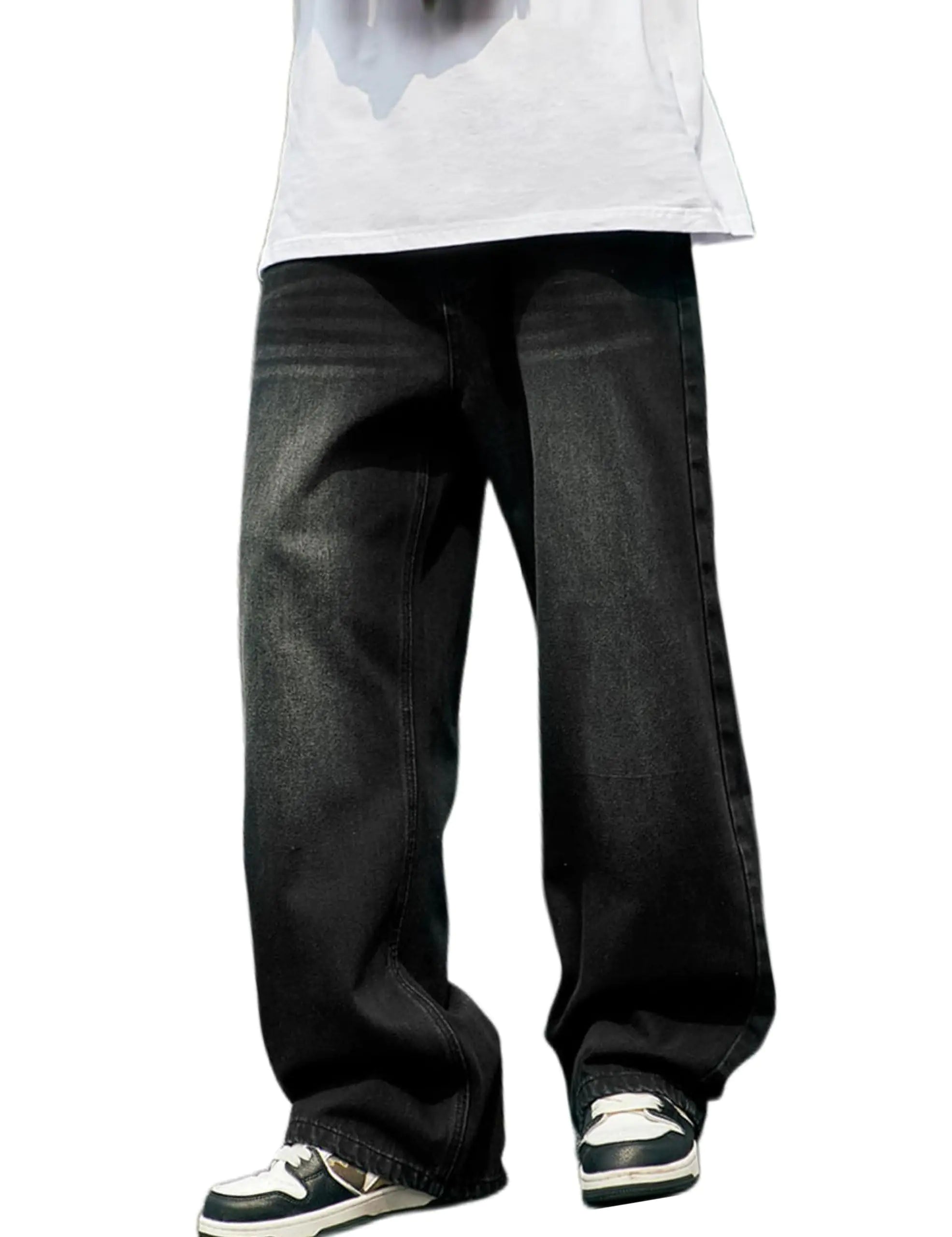 Mens Vintage Hip Hop Style Baggy Skater Jeans Denim Loose Fit Dance Skateboard Pants